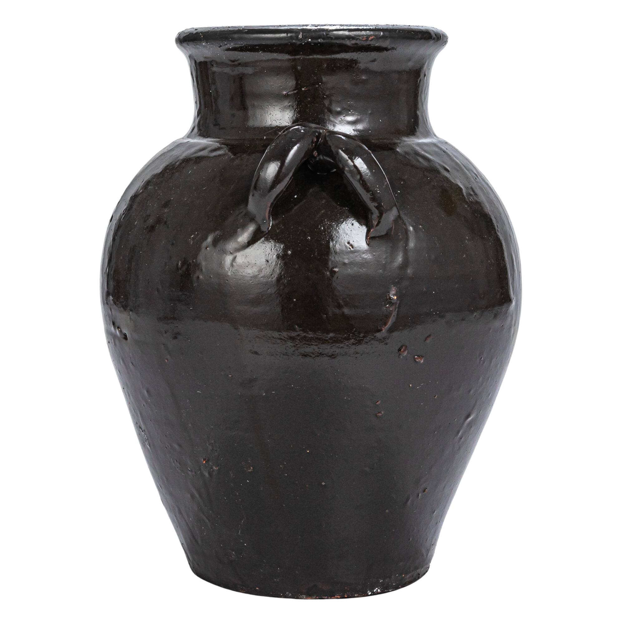 Hello Honey® 12" Black Decorative Clay Jar